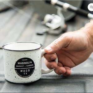 MAGNOLIA Campfire Market Garden Coffee Mug Cup White Farmhouse Cottagecore Tea